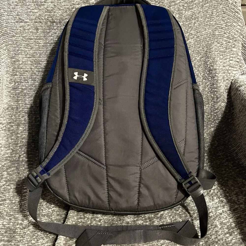 Under Armour UA Storm Backpack Blue Gray Shoe Compartment Laptop Book Bag